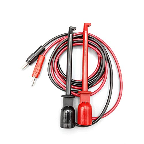 Image of E-Z-Hook Insulation-Piercing Macro-Hook to Standard (4 mm) Banana Plug 36 inch Test Lead (18 AWG PVC) - Set of 2: Red, Black (BXJL-36R /B)