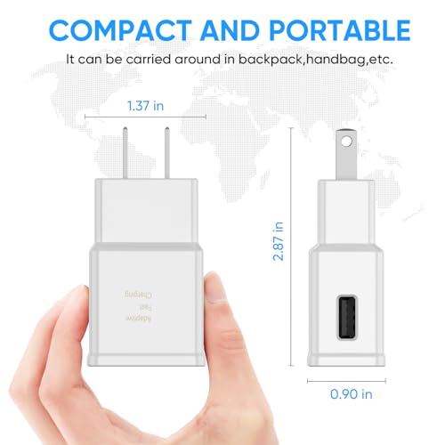 Image of Type C Charger Fast Charging, 2 Pack USB C Android Phone Wall Charger Block & 6.6ft Charge Cable Cord, for Samsung Galaxy S8 / S9 / S10 Plus Active S10e, S20 / S21 Ultra Plus, Note 8 9 10, Pixel 3 4 etc