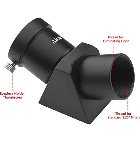 Alstar 1.25" 45-Degree Diagonal Prism Optical Prism Inside Rather Than A Mirror Which Makes Your Image Clear And Sharp #TOP2