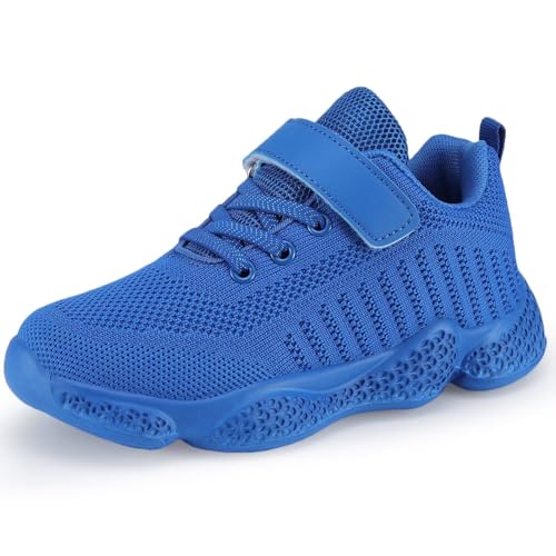 Voxge Blue Tennis Sneakers Knitted Shoes for Girls Kids Sneakers Boys Fashion Lightweight Running Shoes Breathable Athletic Toddler Shoes（Big/Little） Kids Size 4.5 M US