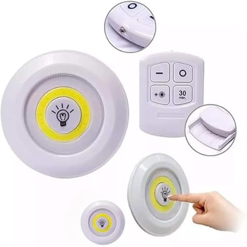 Kit 3 Lâmpadas LED Sem Fio com Controle Remoto: Iluminação Ultra-brilhante, Timer de 30 Minutos, Ins