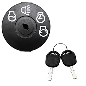 Ignition Starter Switch with 2 Key, 4 Position 7 Terminals Key Switch, Fit for Husqvarna Craftsman John Deere MTD Murray Riding Lawn Mower 532175566 175566