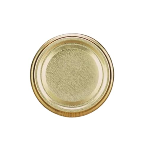 Diah Do It At Home Gold 10 Pack Mini Jar Lids Ø 43Mm With 4 Hooks - Airtight Twist-Off Caps For Diy Wedding Favours, Honey Samples & Spices - Professional Heat-Resistant Seals (Set Of 10)