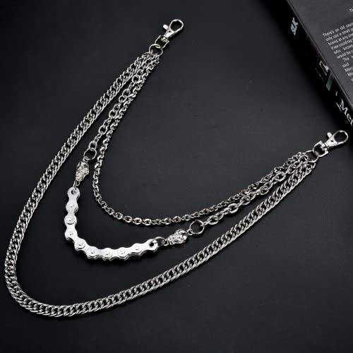ZOYLINK Silver Punk Pants Chain Wallet Chain for Men