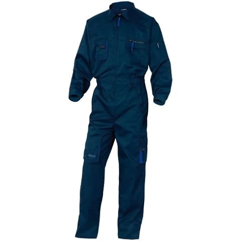 Panoply Mach2 Boilersuit Overalls Coverall With Knee Pad Pockets (Medium - 37"-40" Chest - 30" Leg, Navy with Royal Blue trim) Cover