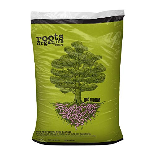 Roots Organics Big Worm, Organic Earthworm Castings, 1 Cubic Foot Bag, Brown/A, (ROBW) Roots Organics Big Worm, Organic Earthworm Castings, 1 Cubic Foot Bag, Brown/A, (ROBW)