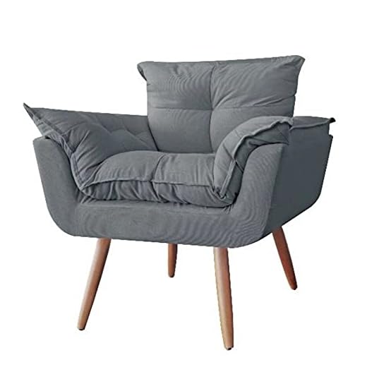 Poltrona Decorativa Linda Platinum Decor Cinza