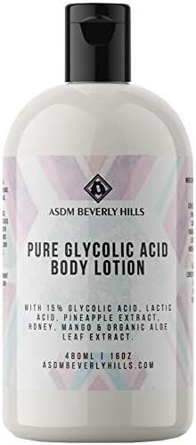 ASDM Beverly Hills 15% Glycolic Body Lotion For Unisex Adults, White, Unscented, 16 Ounces- 1 PC