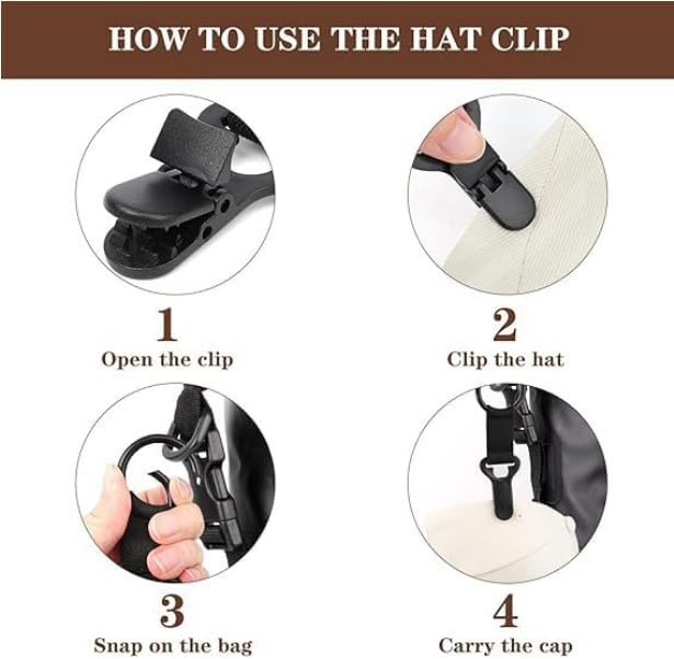 Multifunctional Straw Hat Clips for Travel, Beach & Outdoor, Hands-Free Hat Holder for Bag, Backpack, Purse, Tote & Luggage, Pack of 2 image 4