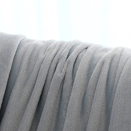 Mixibaby Kuscheldecke Flauschige extra weich & warm Wohndecke Flanell Fleecedecke, Falten beständig/Anti-verfärben als Sofadecke oder Bettüberwurf, Größe:150 cm x 200 cm, Farbe:Hellgrau