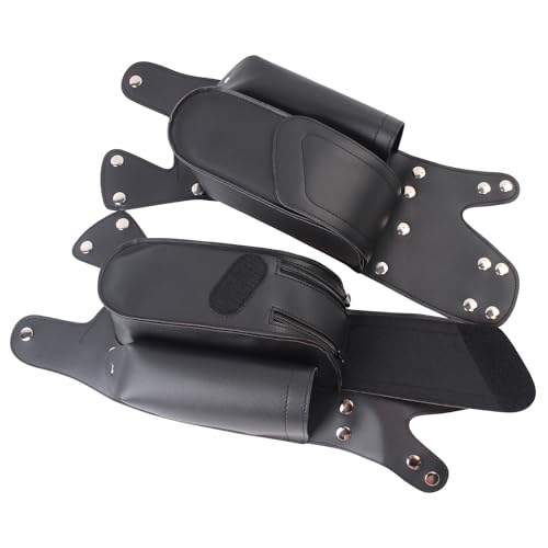 Alforjas protectoras para motocicleta de cuero sintético negro con portabotellas, izquierda y derecha, para Harley Touring (Road King, Electra Glide, Road Glide, Street Glide, Ultra Classic, Ultra Limited) 1993-2023 miniatura 6
