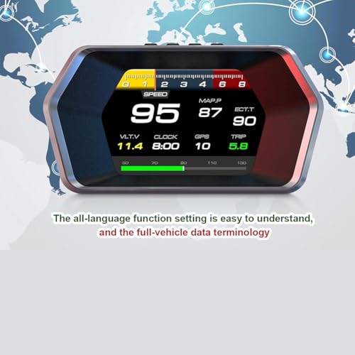 Velocímetro GPS con Diagnóstico OBD2 Inteligentemente Proyectado en Parabrisas 2