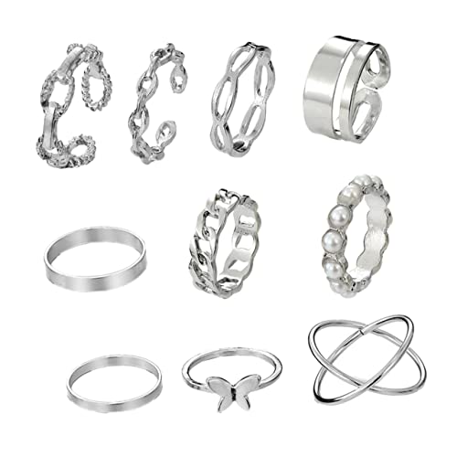 Kit bague de pouce femme argent vintage ajustable