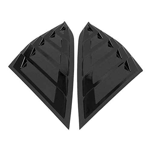 Newyall Glossy Black Pair Rear Left And Right Side Vent Window Quarter Louver Cover #TOP2