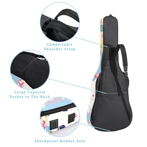 Étui guitare acoustique imperméable avec double poche frontale et sangles sac à dos confort