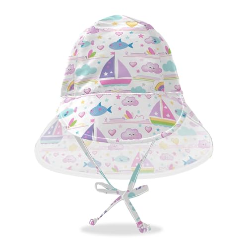 Sailboat Island Cartoon Toddler Boy Girl Sunhat Boy Summer Hats Baby Girls' Sun Protection Adjustable Travel Essentials