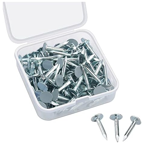 Drado 20mm Galvanised Roofing Nails Felt Clout Nails for Wood Sheds Large Head Sizes 80pcs Cover