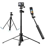 Ulanzi TT24 カメラ用三脚 自動開閉 片手で操作 自撮り棒 insta360 x5用 GoPro用三脚 pocket3用三脚 見えない自撮り棒 Cka クイックリリース三脚 146cm 7段階伸縮 三脚/一脚兼用 スマホ三脚 360度回転雲台 1/4ネジ 軽量 持ち運び便利 vlog ビデオ セルカ棒 折りたたみ TikTok/YouTube 撮影