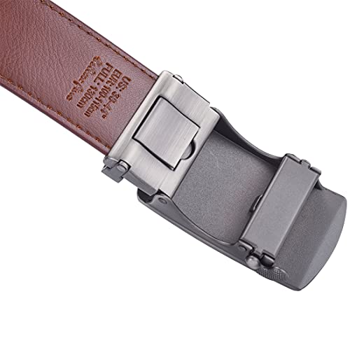 Image of Beltox Men Leather Belt w Slide Ratchet Interchangeable Buckle