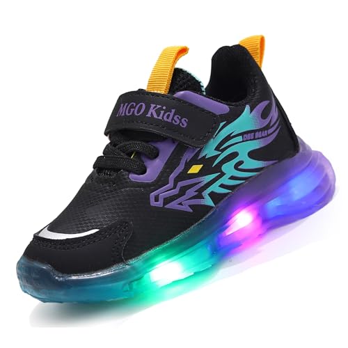 LCVibecx Zapatos interactivos con luz intermitente for niños, suela LED transpirable con gráficos de fuego y colores de señalización (naranja, azul y morado)(Púrpura,29 EU) LCVibecx Zapatos interactivos con luz intermitente for niños, suela LED transpirable con gráficos de fuego y colores de señalización (naranja, azul y morado)(Púrpura,29 EU)