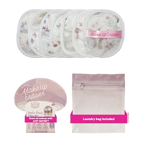 The Original Makeup Eraser 7-Day Set, Erase All Makeup with Just Water, Including Waterproof Mascara, Eyeliner, Foundation, Lipstick, Sunscreen, and More! Garden Fairies, 7ct.