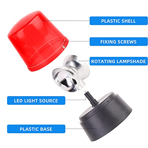 Image of 2 Pcs Red 360 Degree Rotating Decorative,Disco Bar Party Dancing LED Strobe Light
