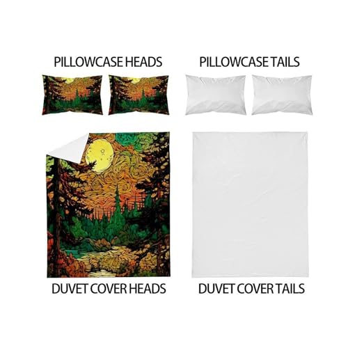 Housse de couette King imprimé 3D avec taies d'oreiller microfibre paysage