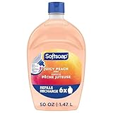 Softsoap Juicy Peach Liquid Hand Soap, Kitchen and Bathroom Hand Soap, Rich Fruity Scent, 50 fl oz Refill Bottle