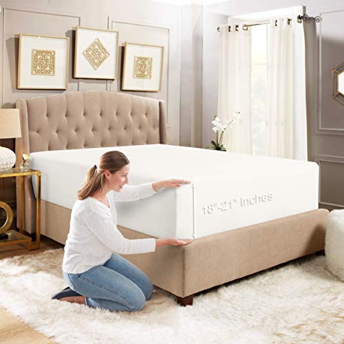 Empyrean Bedding Extra Deep Pocket Fitted Sheet With Pillowcases – Queen, White #TOP16
