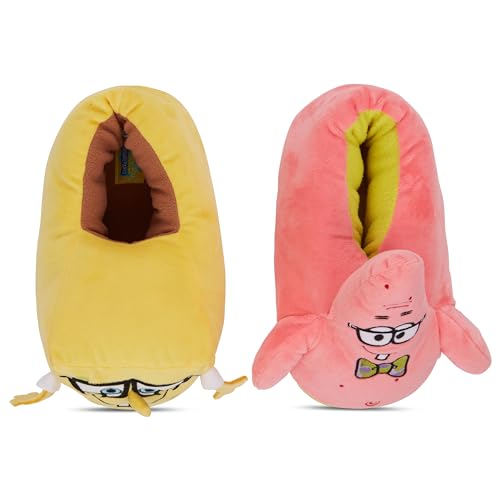 SpongeBob SquarePants Ladies Plush Slippers - Spongebob, Patrick Star, Mr Krabs - 3D Plush Slip-On Slippers2