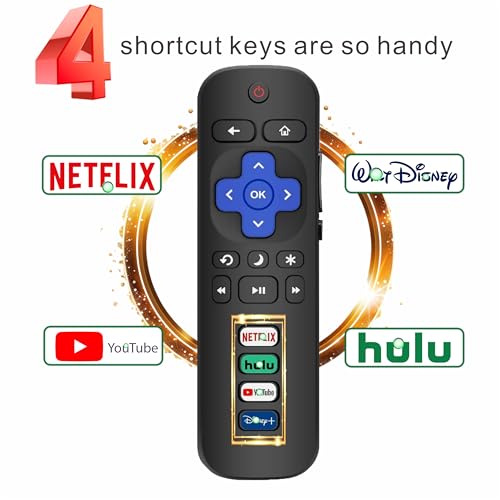(Pack of 2) Compatible with Roku TV Remote Control Replacement, TCL Roku, Hisense, Sharp, Onn Roko, Element, RCA Roko Smart TV Series (No Voice, Not for Ruku-Stick/Box). 1 Year Warranty. image 5