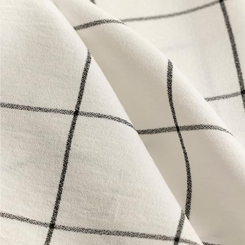 Image of SNITCH Men Cotton Off-White Check Regular Fit Shirt