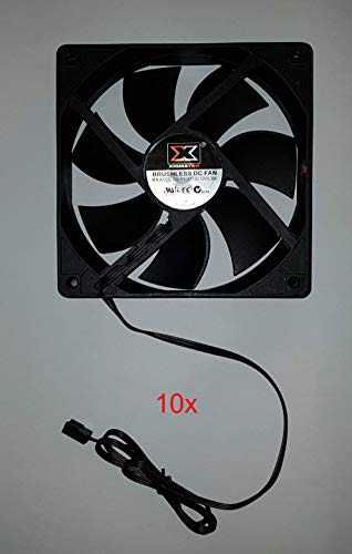 PC24 Shop & Service Xigmatek 120mm Gehäuse Lüfter Schwarz | 10 Stück Gehäuselüfter | ohne Gehäuselüfterschrauben Premiumbundle