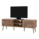 TOPLIVING Mueble para TV Diseño Moderno de Varillas con Puertas Corredizas, Centro de Entretenimiento Mueble TV con...
