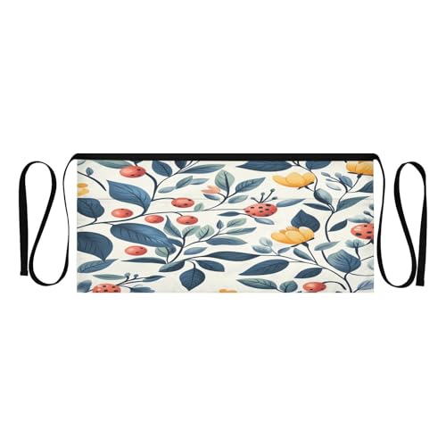 Kigai Gains Flowers Server Aprons for Men Women Water & Oil Resistant Waitress Waiter Waist Apron with 3 Pockets