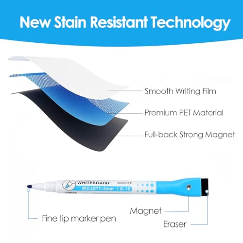 maxgear small magnetic dry erase board sheet for refrigerator fridge whiteboard for kitchen 1234x834 white board organizer and planner with stain resistant technology include 1 eraser 3 markers