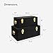 Beautify Black Velvet Decorative Storage Trunk Set with Brass Clasps - College Dorm and Bedroom Footlocker Trunks