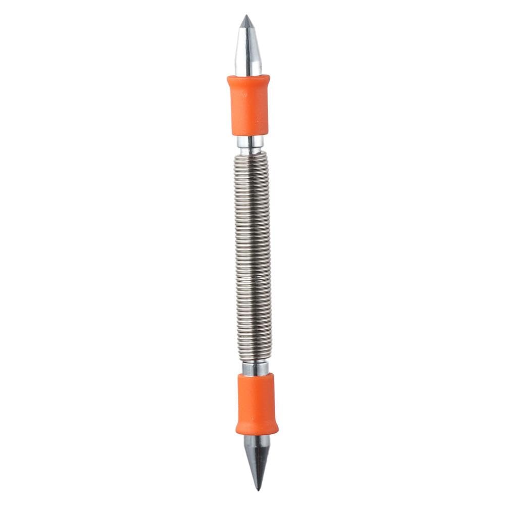 iuniq Spring Loaded Center Punch,Exquisite Durable Corrosion Resistants Hardened Steel Door Hinge Removal Tool Dual Head Nail Setter Hammerless Hand Tool for Wood or Metal