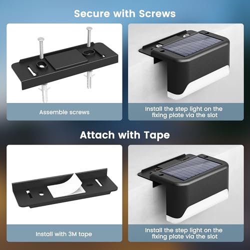 SOLPEX Solar Deck Lights Outdoor, Solar Fence Lights Waterproof LED Step Light for Outside, Patio, Stair, Garden, Yard, Railing, Front Porch, Balcony Decor(16 Pack Warm White) by SOLPEX - Image 8
