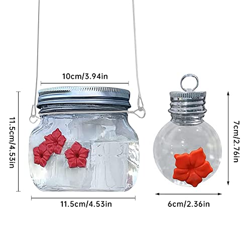 Hilivesvalue 2Pack Mason Jar Hummingbird Feeder With Flower Feeding Ports, Wild Birds Feeding Jar, Portable Clear 800Ml Reservoir Design, For Outdoors Hanging Yard Garden Decoration #TOP5