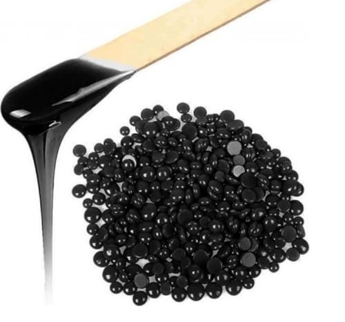 Hard Wax Beads for Hair Removal, Waxing Beans for Coarse Hair, Face, Underarms, Eyebrow, Back, Chest, Lip, Bikini Wax, 100 Gram for Women Men, Black