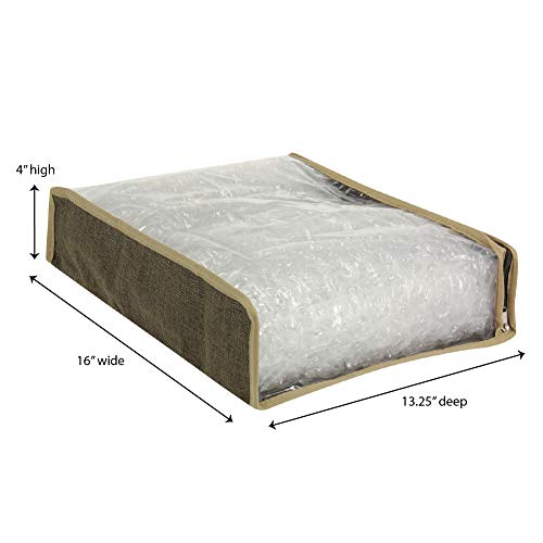 Household Essentials 66612 Sweater Storage Bags | Set Of 2 | Coffee Linen,Brown/Clear #TOP5