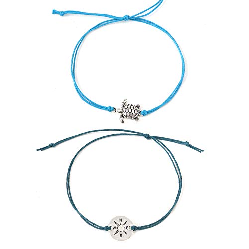 EGOO&YAMEE Shell Anklet Set Multilayer Heartbeat Pearl Beads Sea Handmade Boho Shell Anklet Foot Jewelry for Women Silver