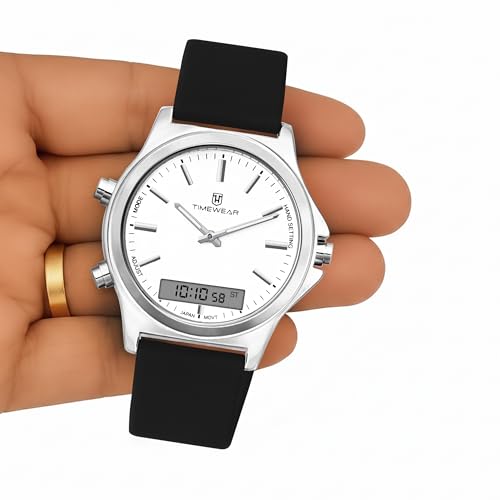 Image of TIMEWEAR Analog Digital Dualtime, Alarm Clock, Stop Watch, Date Month Display, Two time Zones, Quartz Watch for Men