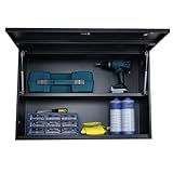 PROREGAL Werkzeugschrank Elephant Metall hängend abschließbar Wandschrank 55x80x40cm 2 Ebenen Stahl mit Pulverbeschichtung Schwarz Hängeschrank 40cm tief Werkstattschrank Wand Stahlschrank