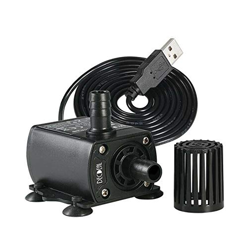 Mini Brushless Water Pump, MASO USB Motor Submersible Water Pump DC5V 4.8W 300L/H Lift 300cm Ultra-quiet Water Pump for Fountain Aquarium Fish Tank Pool?QR50L?