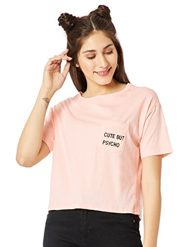 Image of Miss Chase Women's Maroon Super Soft V-Neck Short Sleeves Cotton Solid Regular Fit T-Shirt
