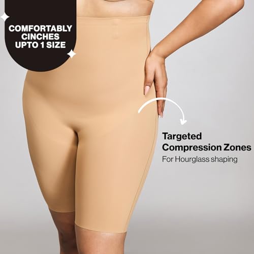 Image of NYKD by Nykaa Bonded Seamless Tummy and Thigh Shapewear | High Waist, Regular fit -NYSH31