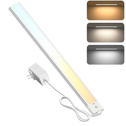 MYPLUS 16" Under Cabinet Lights, 5 Color Temps Under Counter Lights with Dimmable 370Lumens,63 LEDs,8W,Ultra Thin LED Light Bar Plug-in for Kitchen, Cabinet, Counter and Shelf