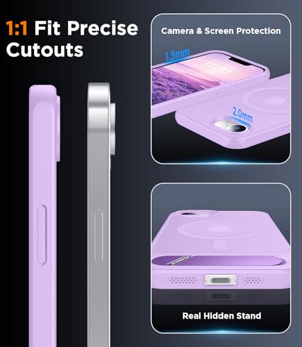 Image of Magnetic Compatible with iPhone 17e Case & iPhone 16e Case,[Built-in Invisible Kickstand][Compatible with MagSafe][Military Grade Shockproof] Slim Translucent Matte Case for iPhone 16e /17e 6.1 inch